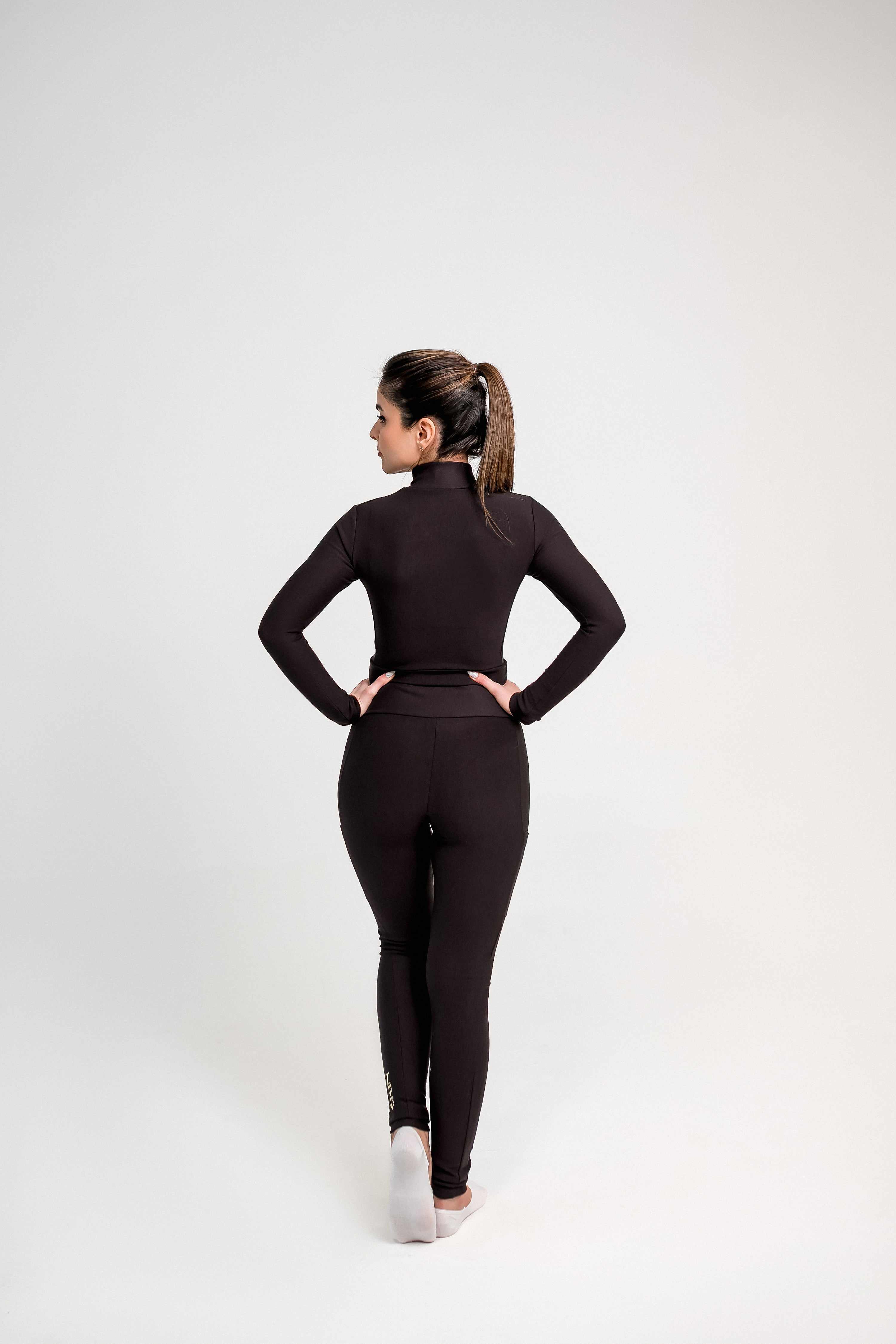 Eco-certified bamboo leggings made in Canada with high-waisted sculpting fit