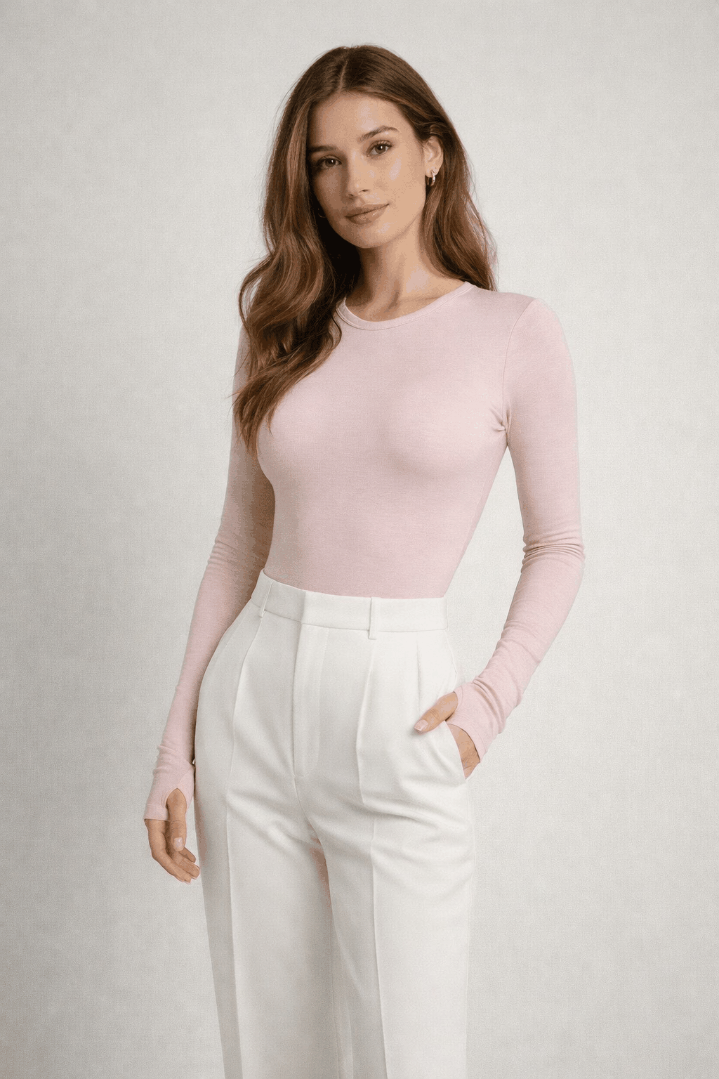 Muted pink eco natural bodysuit made of 94% Lenzing Tencel Lyocell