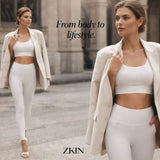 ZKIN Lumina Lux Leggings high-waisted white eco-friendly breathable leggings made from Lenzing Tencel