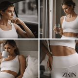 ZKIN Lumina Lux Leggings high-waisted white eco-certified Lenzing Tencel breathable women's activewear